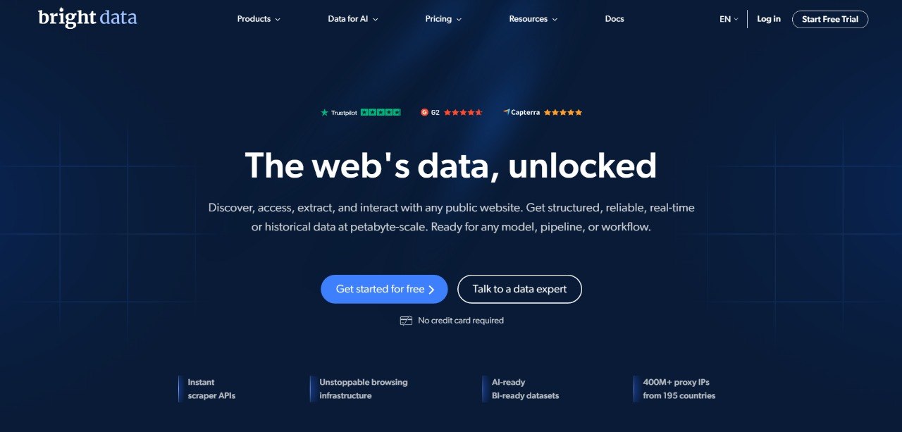 Bright Data website screenshot