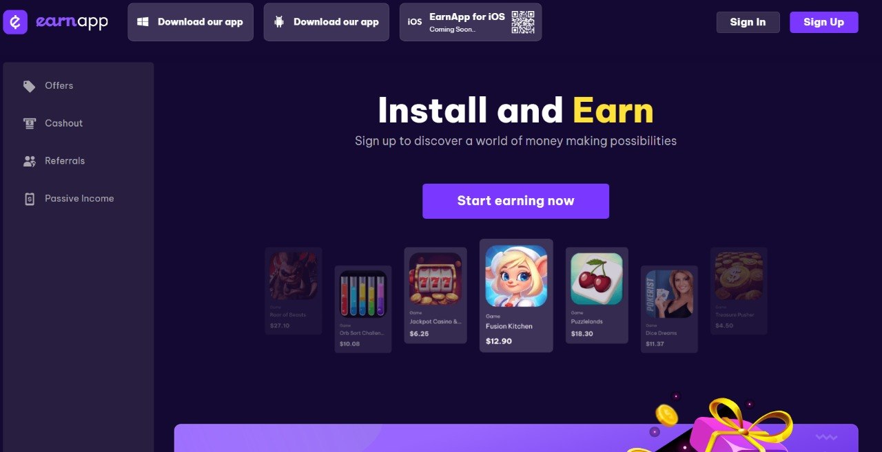 EarnApp website screenshot