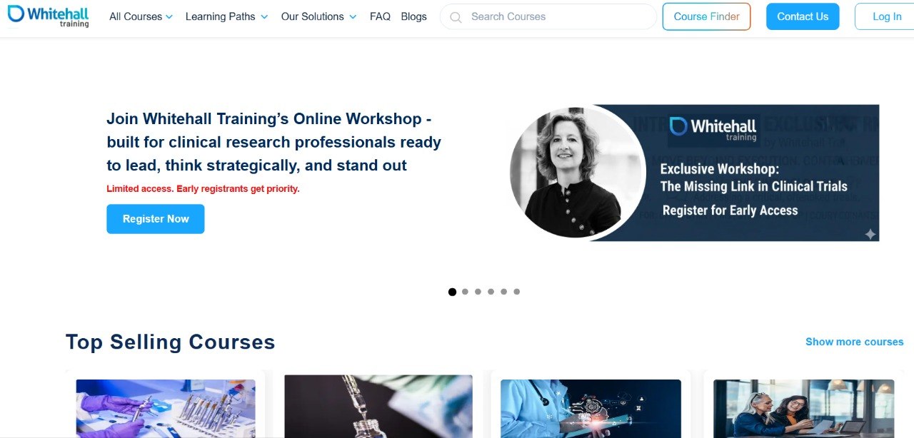 Whitehall Training website screenshot